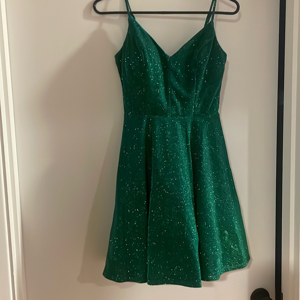 Green sparkly dress